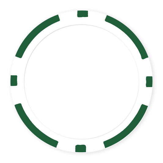 Green 8-Stripe 11 .5 gram clay composite poker chip , UV direct print & insert ready