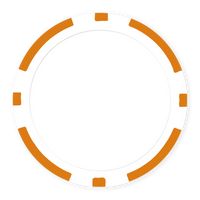 8-Stripe Blank Poker Chips (11.5g) – Insert Ready + UV Direct Print Ready - Orange