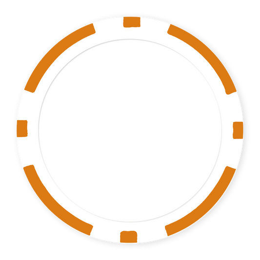 Orange 8-Stripe 11 .5 gram clay composite poker chip , UV direct print & insert ready