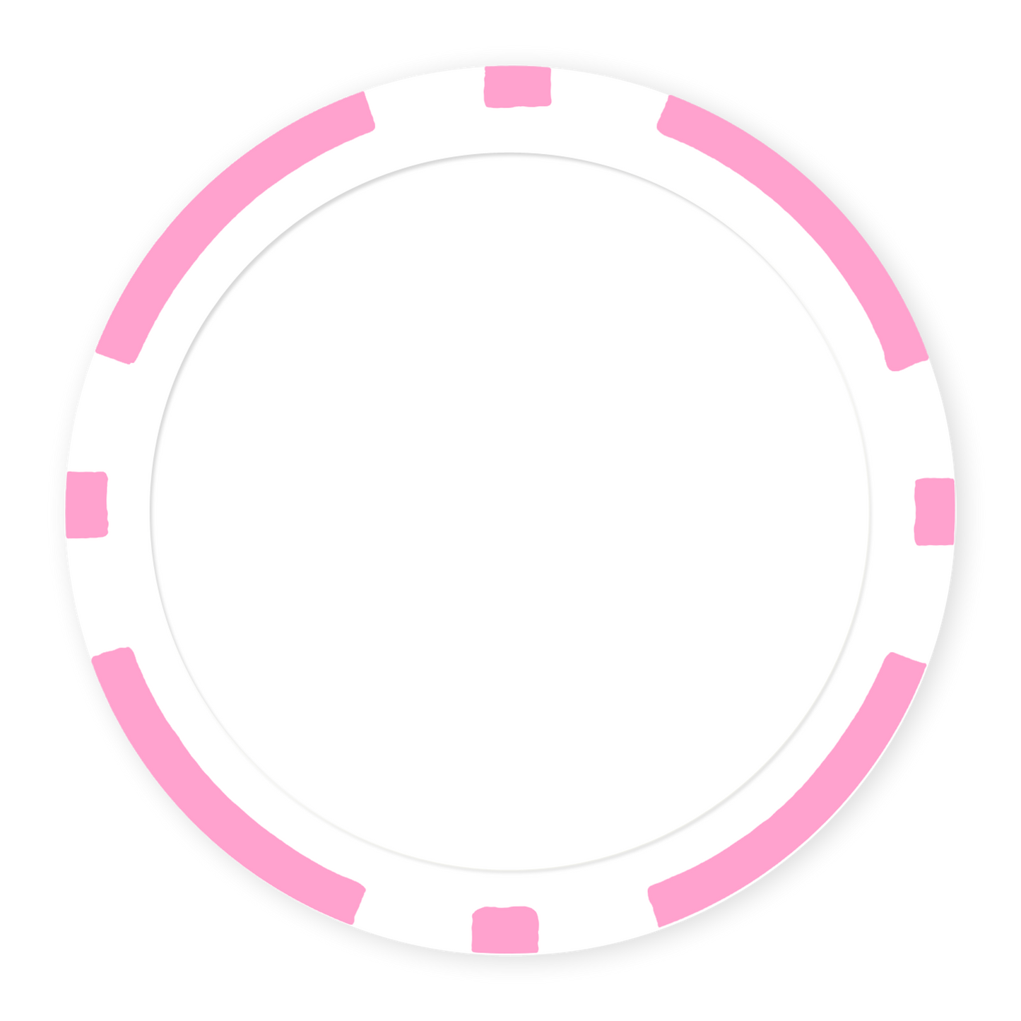 Pink 8-Stripe 11 .5 gram clay composite poker chip , UV direct print & insert ready