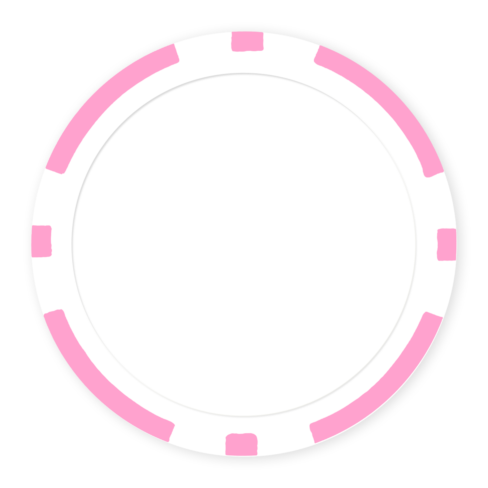 Pink 8-Stripe 11 .5 gram clay composite poker chip , UV direct print & insert ready