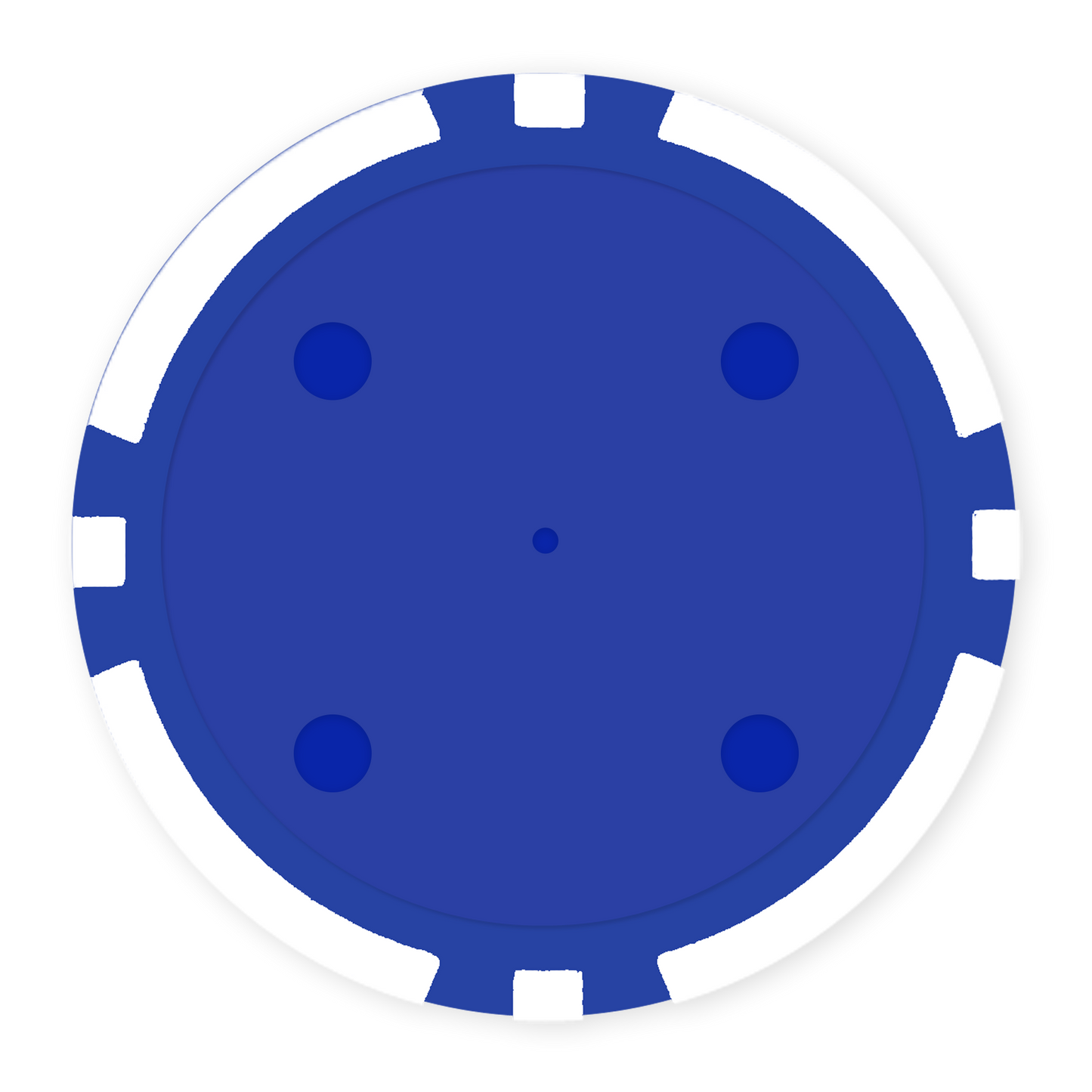 White 8-Stripe 11 .5 gram clay composite poker chip , insert ready