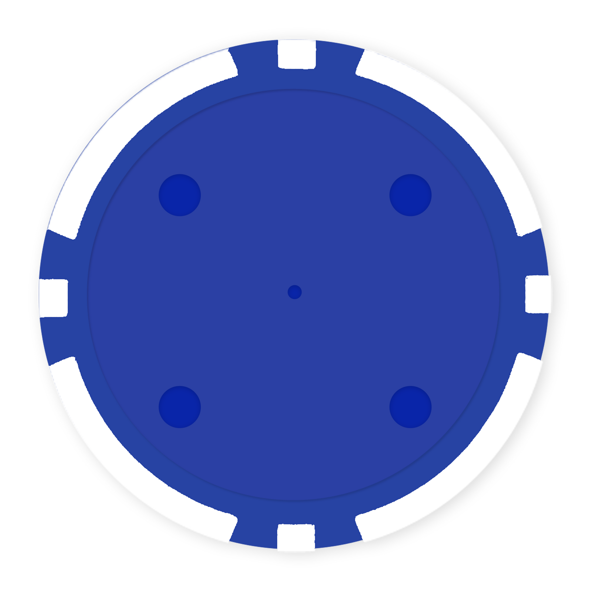 White 8-Stripe 11 .5 gram clay composite poker chip , insert ready