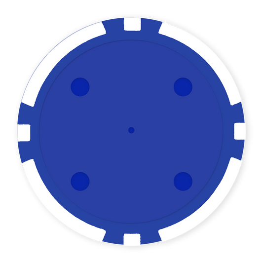 White 8-Stripe 11 .5 gram clay composite poker chip , insert ready