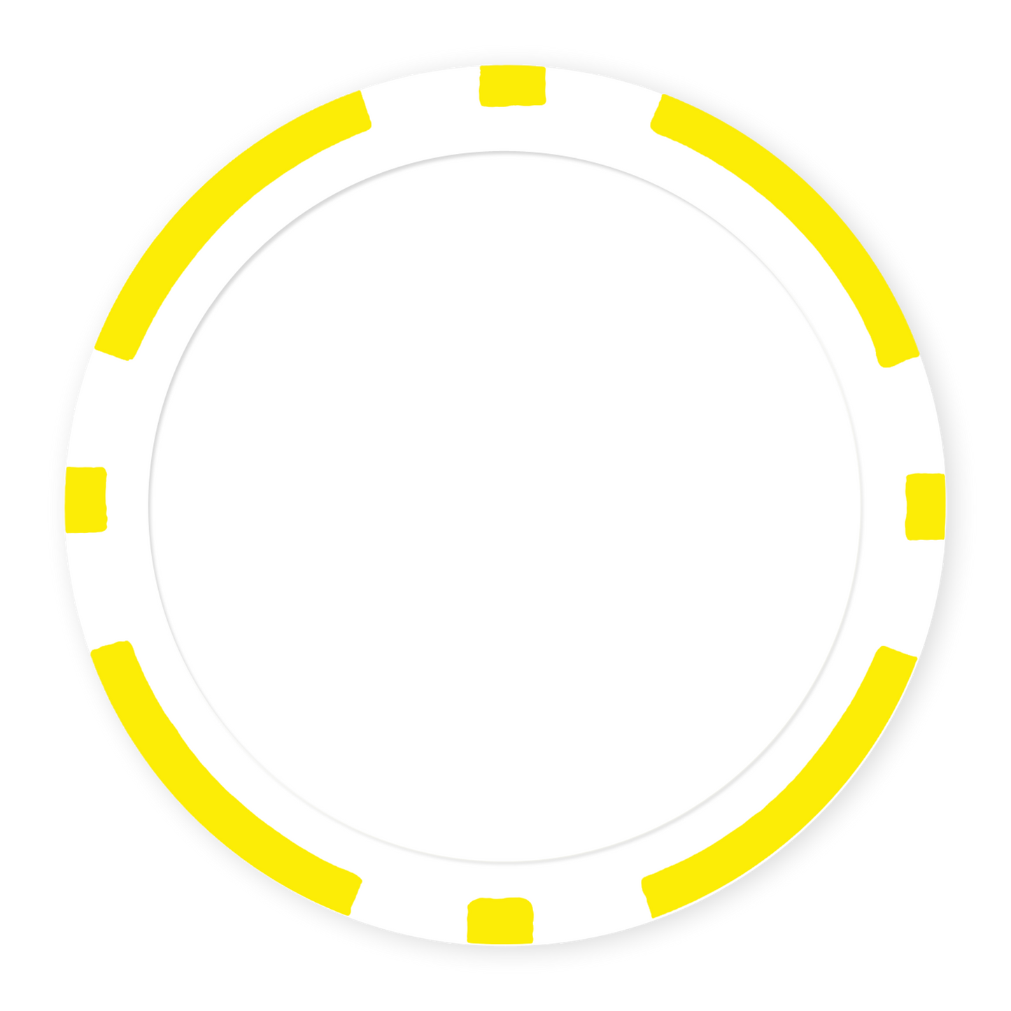 Yellow 8-Stripe 11 .5 gram clay composite poker chip , UV direct print & insert ready