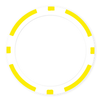 8-Stripe Blank Poker Chips (11.5g) – Insert Ready + UV Direct Print Ready - Yellow