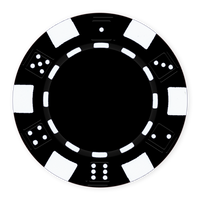 Classic Dice Design Blank Poker Chips – 11.5g – UV Print & Foil-Stamp Ready – Black