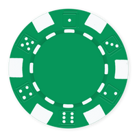 Classic Dice Design Blank Poker Chips – 11.5g – UV Print & Foil-Stamp Ready – Green