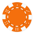 Classic Dice Design Blank Poker Chips – 11.5g – UV Print & Foil-Stamp Ready – Orange
