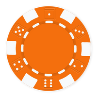 Classic Dice Design Blank Poker Chips – 11.5g – UV Print & Foil-Stamp Ready – Orange