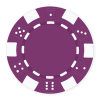 Classic Dice Design Blank Poker Chips – 11.5g – UV Print & Foil-Stamp Ready – Purple
