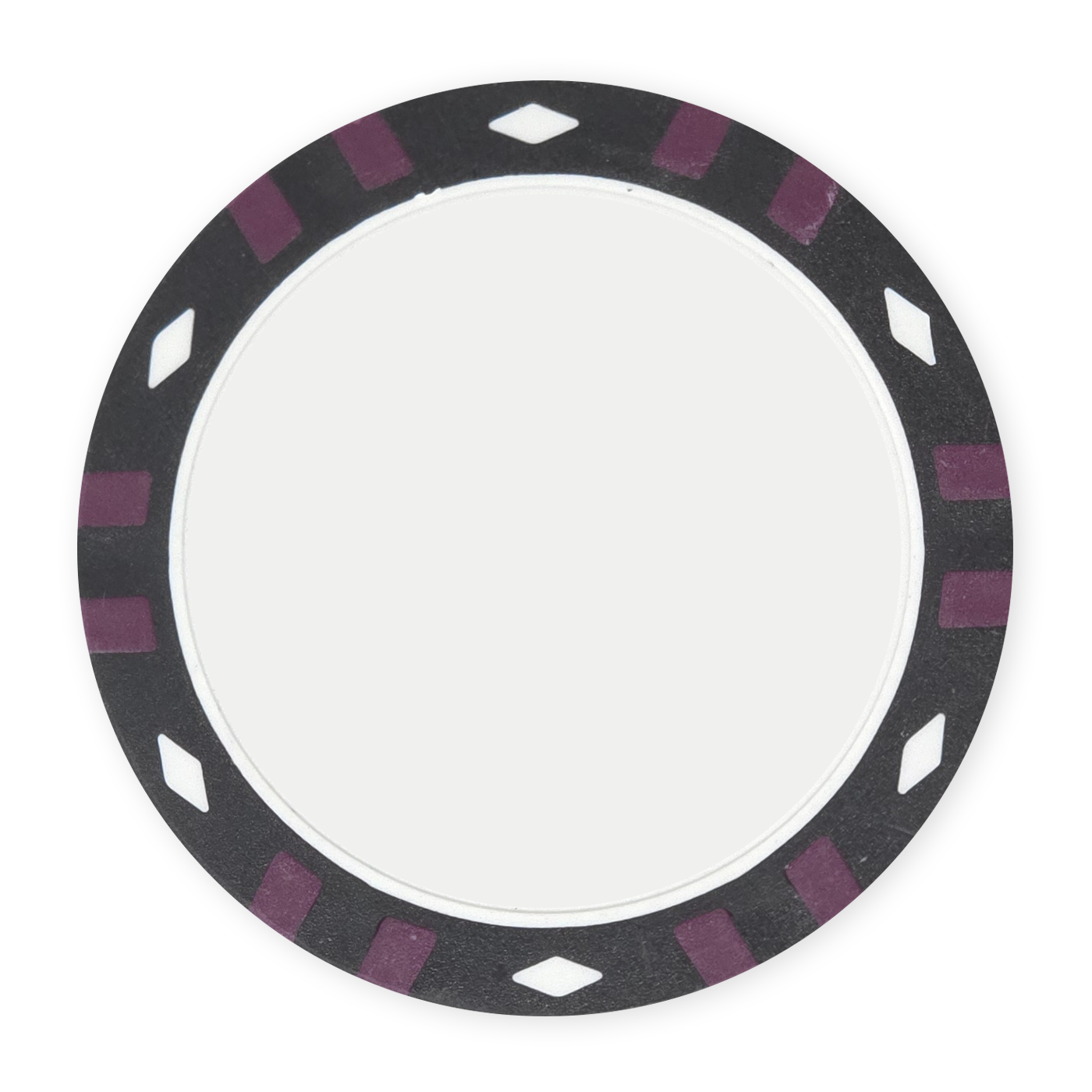 Black 13.5 gram clay composite 12-Stripe poker chip - Insert & UV ready