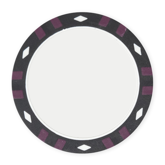 Black 13.5 gram clay composite 12-Stripe poker chip - Insert & UV ready