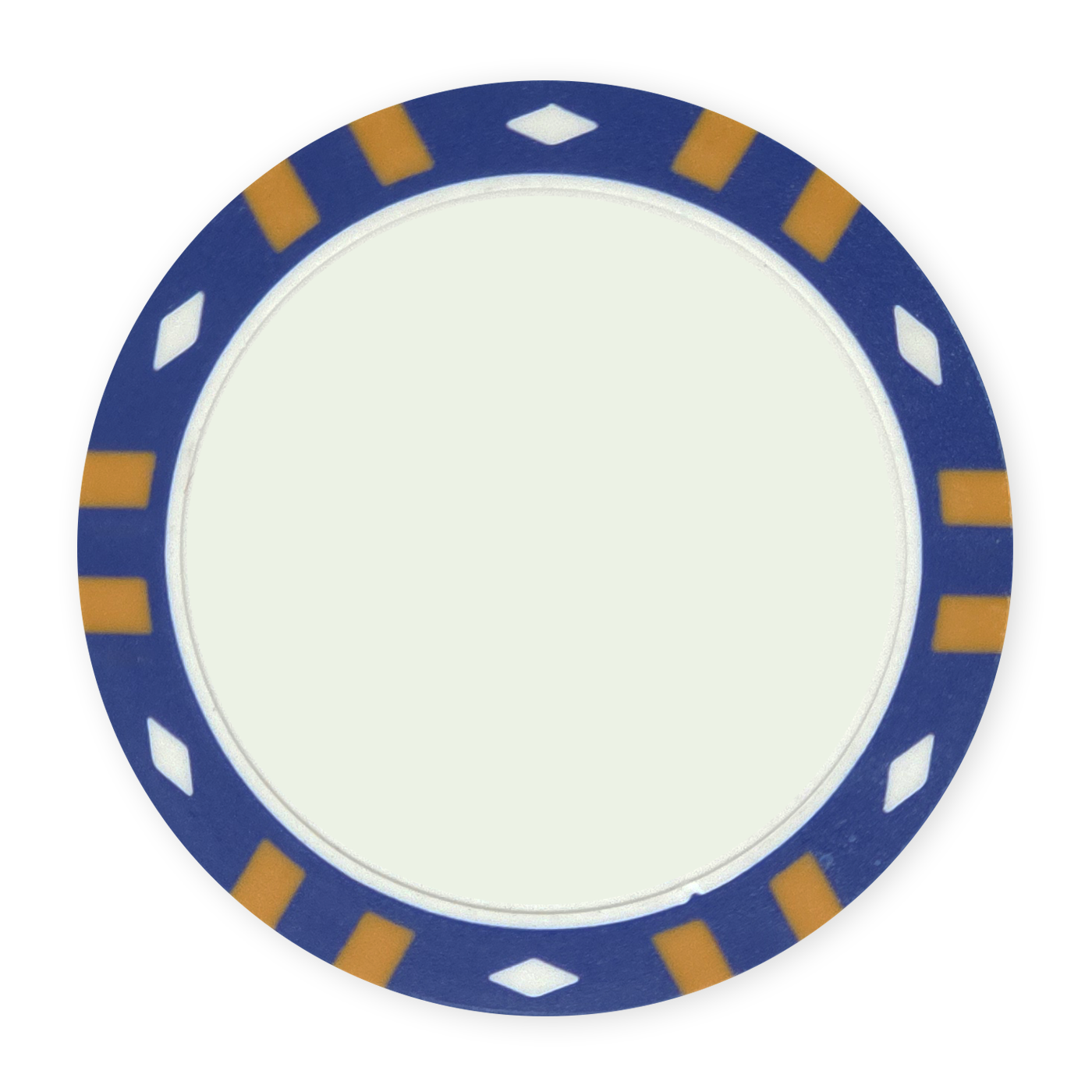 Blue 13.5 gram clay composite 12-Stripe poker chip - Insert & UV ready