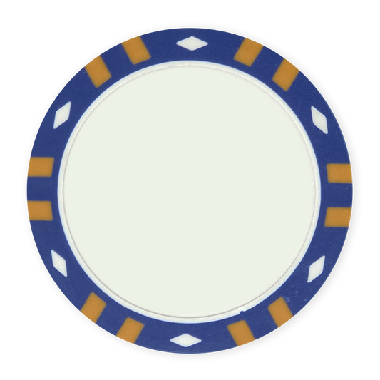 Blue 13.5 gram clay composite 12-Stripe poker chip - Insert & UV ready
