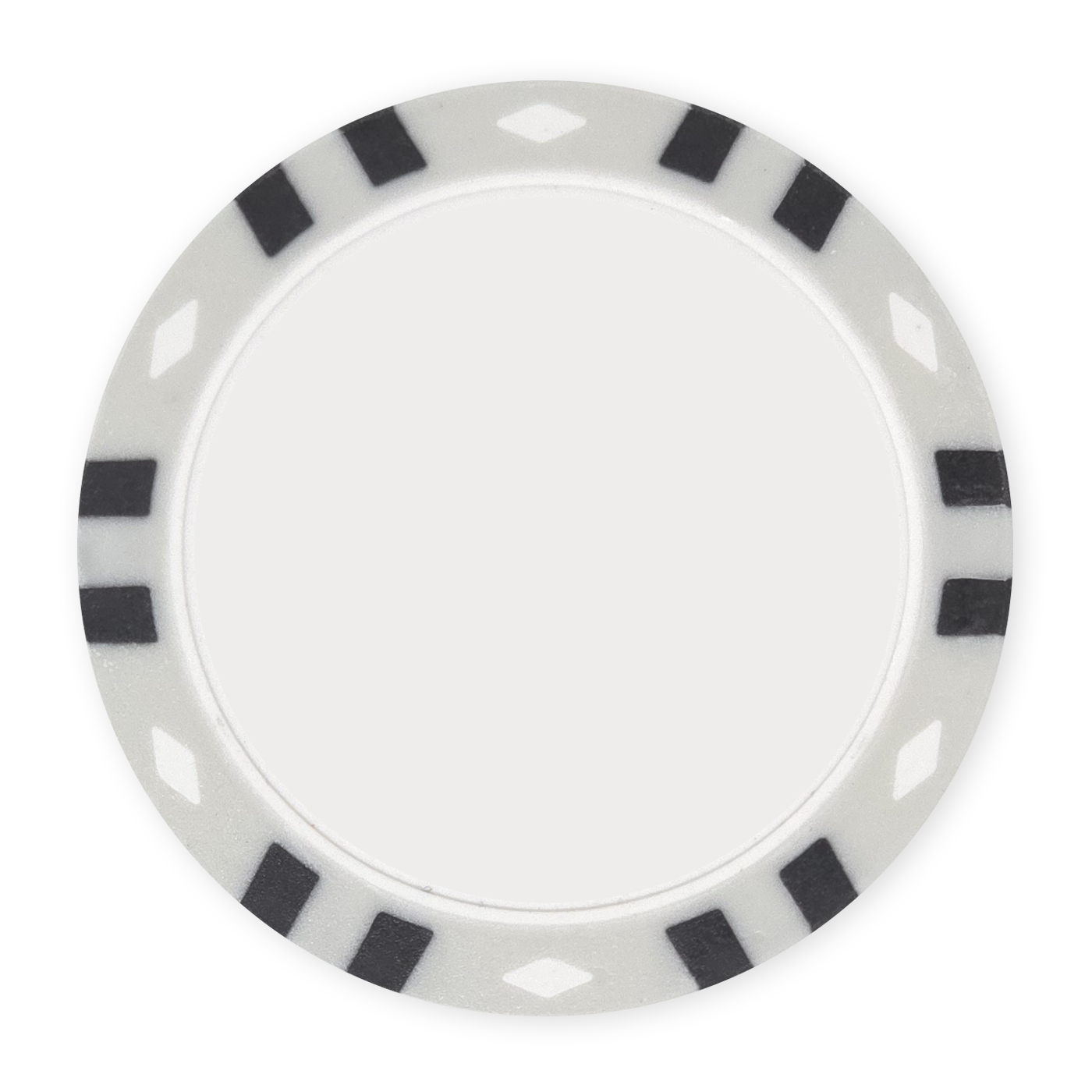 Gray 13.5 gram clay composite 12-Stripe poker chip - Insert & UV ready