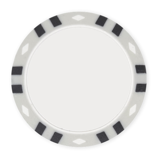 Gray 13.5 gram clay composite 12-Stripe poker chip - Insert & UV ready