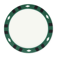 12-Stripe Blank Poker Chips – 13.5g – UV & Insert Ready – Recessed Center – Green