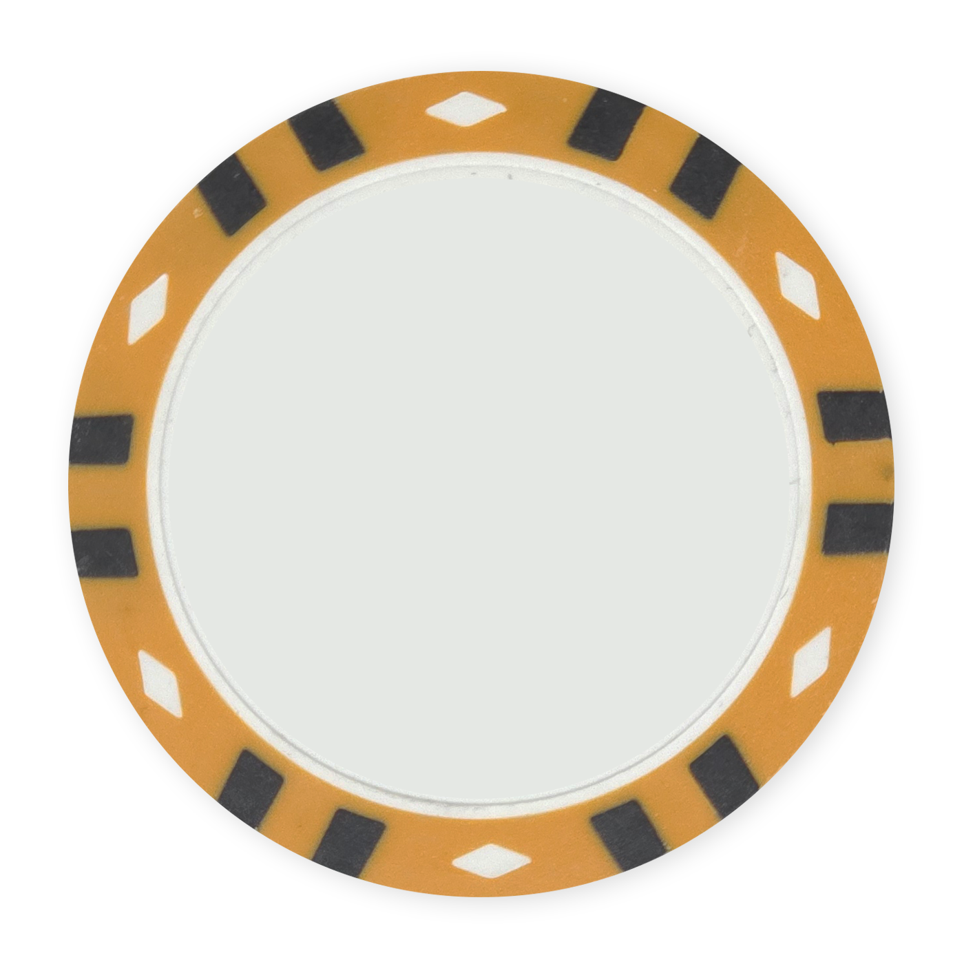 Orange 13.5 gram clay composite 12-Stripe poker chip - Insert & UV ready