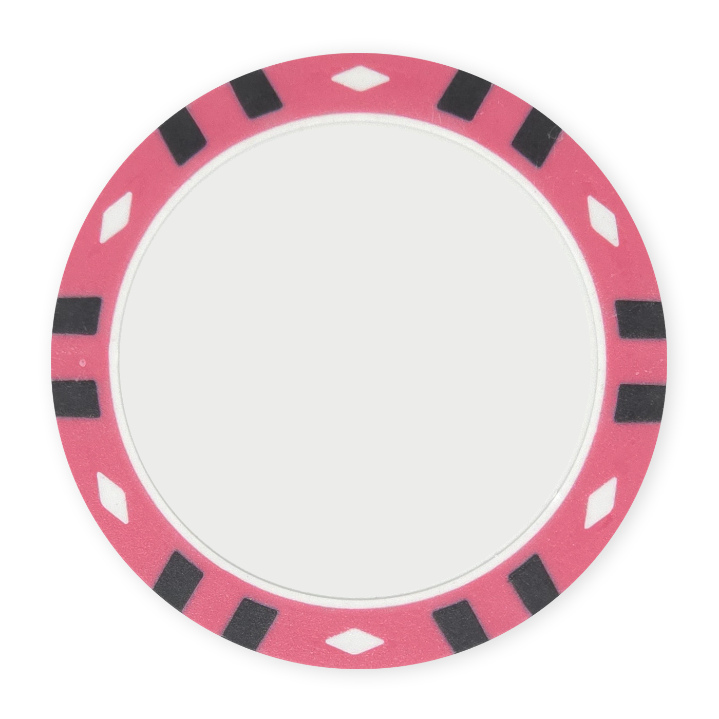 Pink 13.5 gram clay composite 12-Stripe poker chip - Insert & UV ready