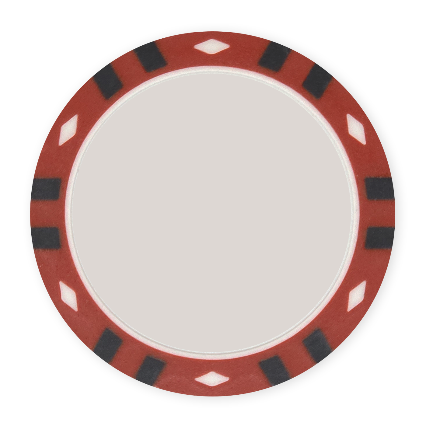 Red 13.5 gram clay composite 12-Stripe poker chip - Insert & UV ready