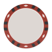 12-Stripe Blank Poker Chips – 13.5g – UV & Insert Ready – Recessed Center – Red