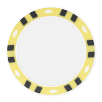 12-Stripe Blank Poker Chips – 13.5g – UV & Insert Ready – Recessed Center – Yellow