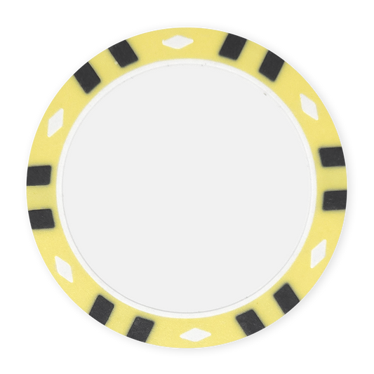 Yellow Stripe poker chip - Insert & UV ready