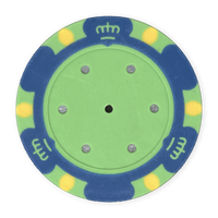 Monte Carlo Insert-Ready Blank Poker Chips – 14g Clay – Recessed Center – Blue