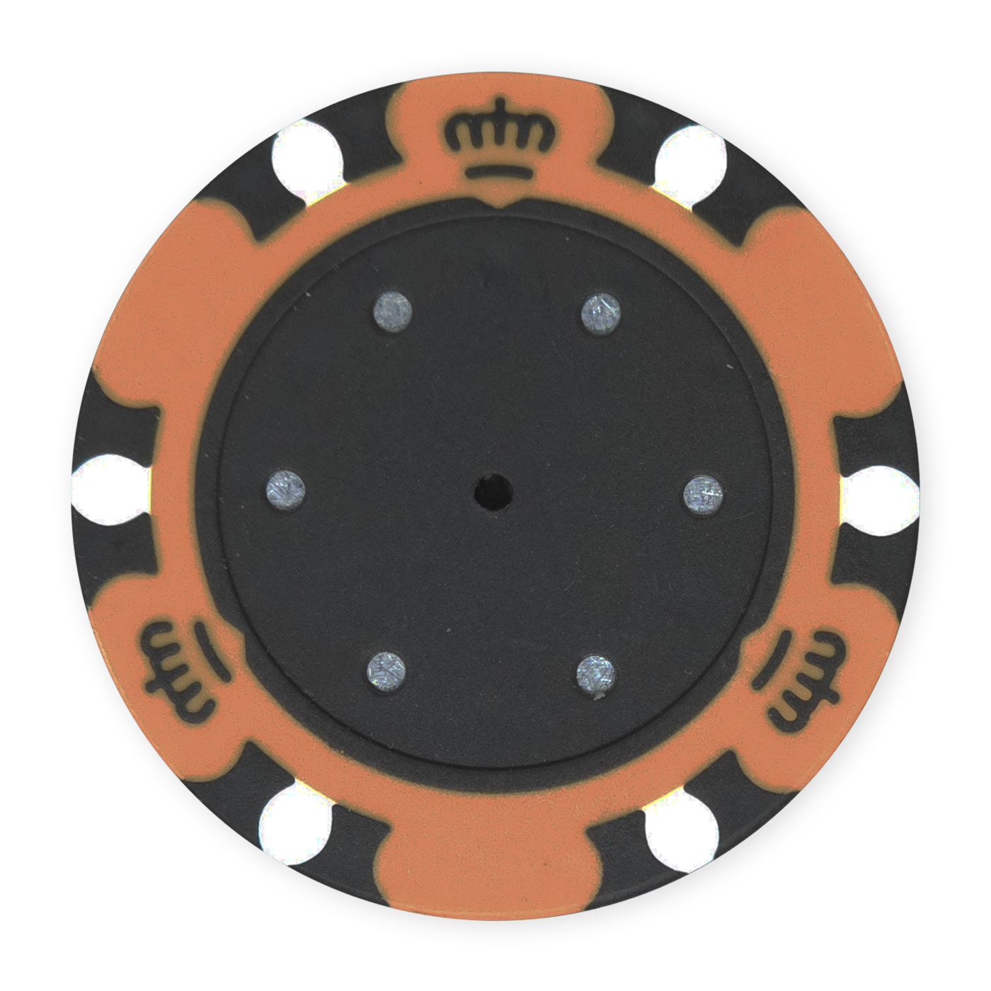 Orange 14 gram clay Monte Carlo poker chip - Insert ready