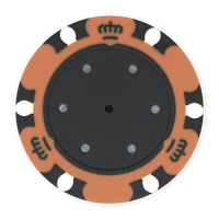 Monte Carlo Insert-Ready Blank Poker Chips – 14g Clay – Recessed Center – Orange