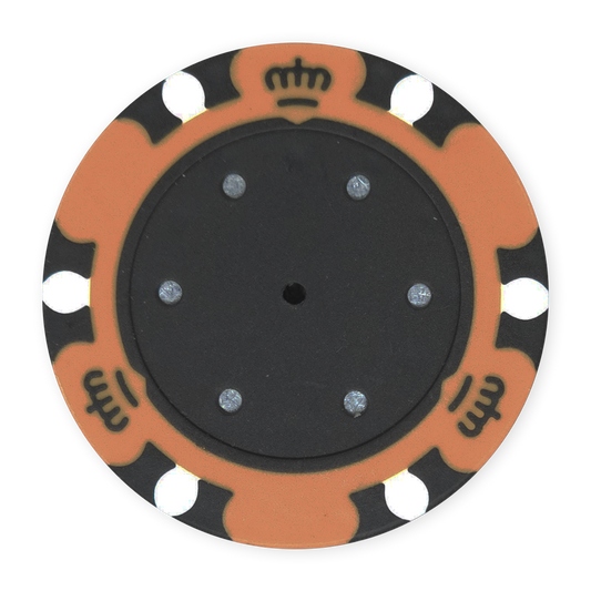 Orange 14 gram clay Monte Carlo poker chip - Insert ready