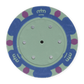 Monte Carlo Insert-Ready Blank Poker Chips – 14g Clay – Recessed Center – Teal