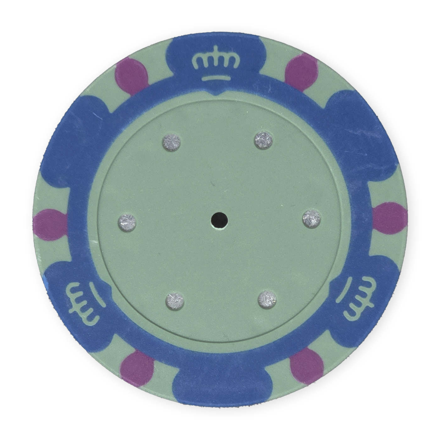 Teal 14 gram clay Monte Carlo poker chip - Insert ready