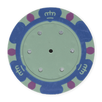 Monte Carlo Insert-Ready Blank Poker Chips – 14g Clay – Recessed Center – Teal
