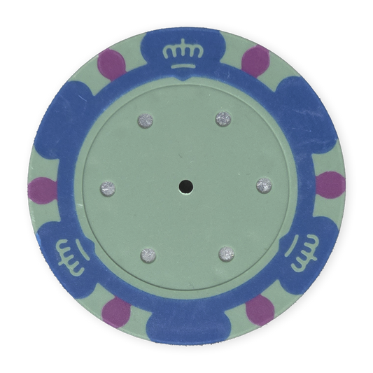 Teal 14 gram clay Monte Carlo poker chip - Insert ready