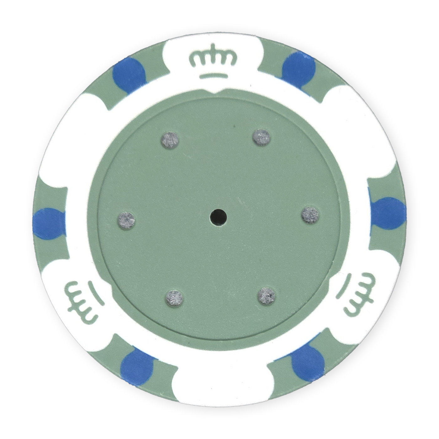 White 14 gram clay Monte Carlo poker chip - Insert ready