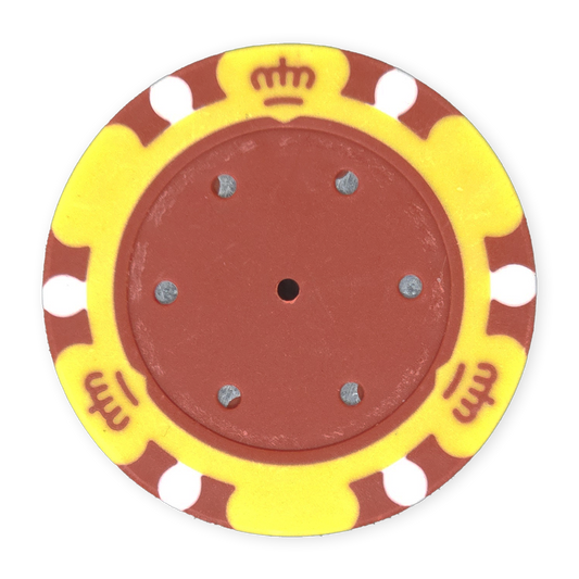 Monte Carlo Insert-Ready Blank Poker Chips – 14g Clay – Recessed Center – Yellow