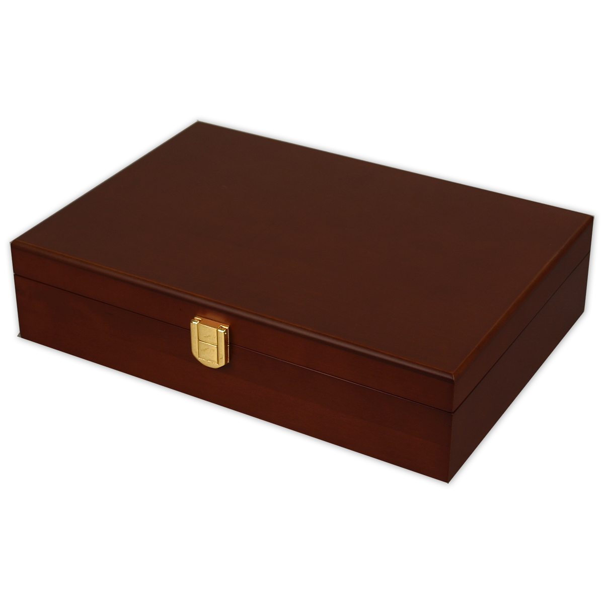 200 chip capacity Mahogany wood poker chips case