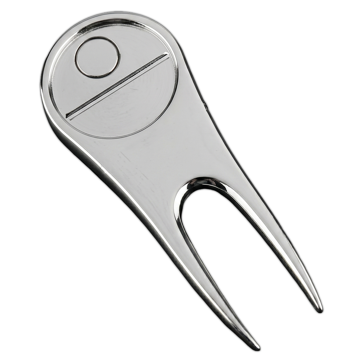 Zinc alloy golf divot tool with built in magnet