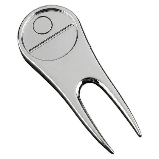 Zinc alloy golf divot tool with built in magnet