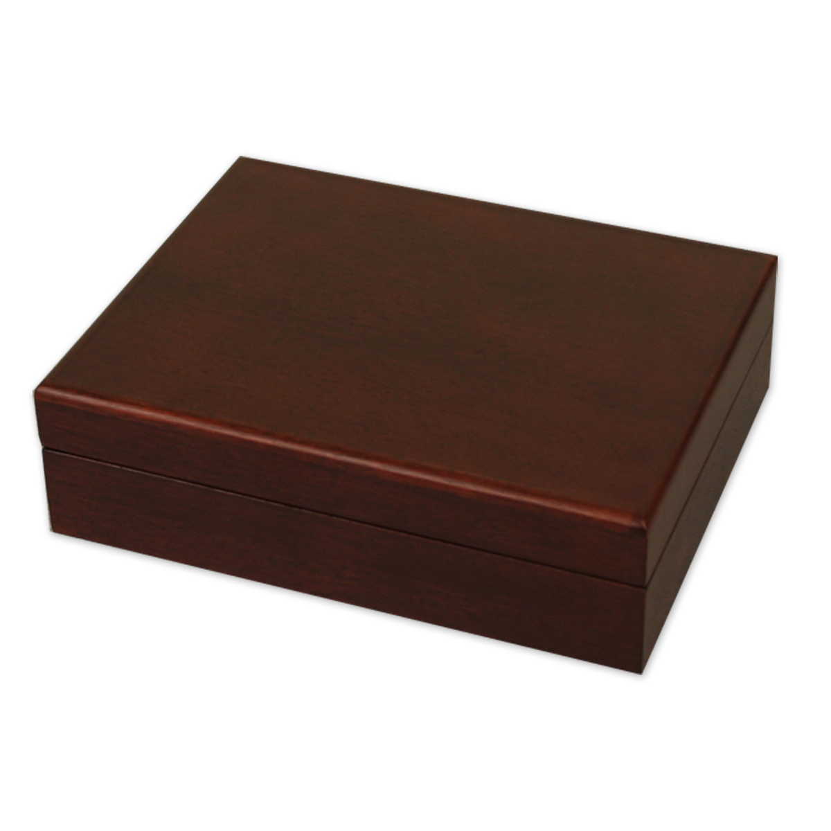 Mahogany wood golf ball box with room for 12 balls - Exterior view