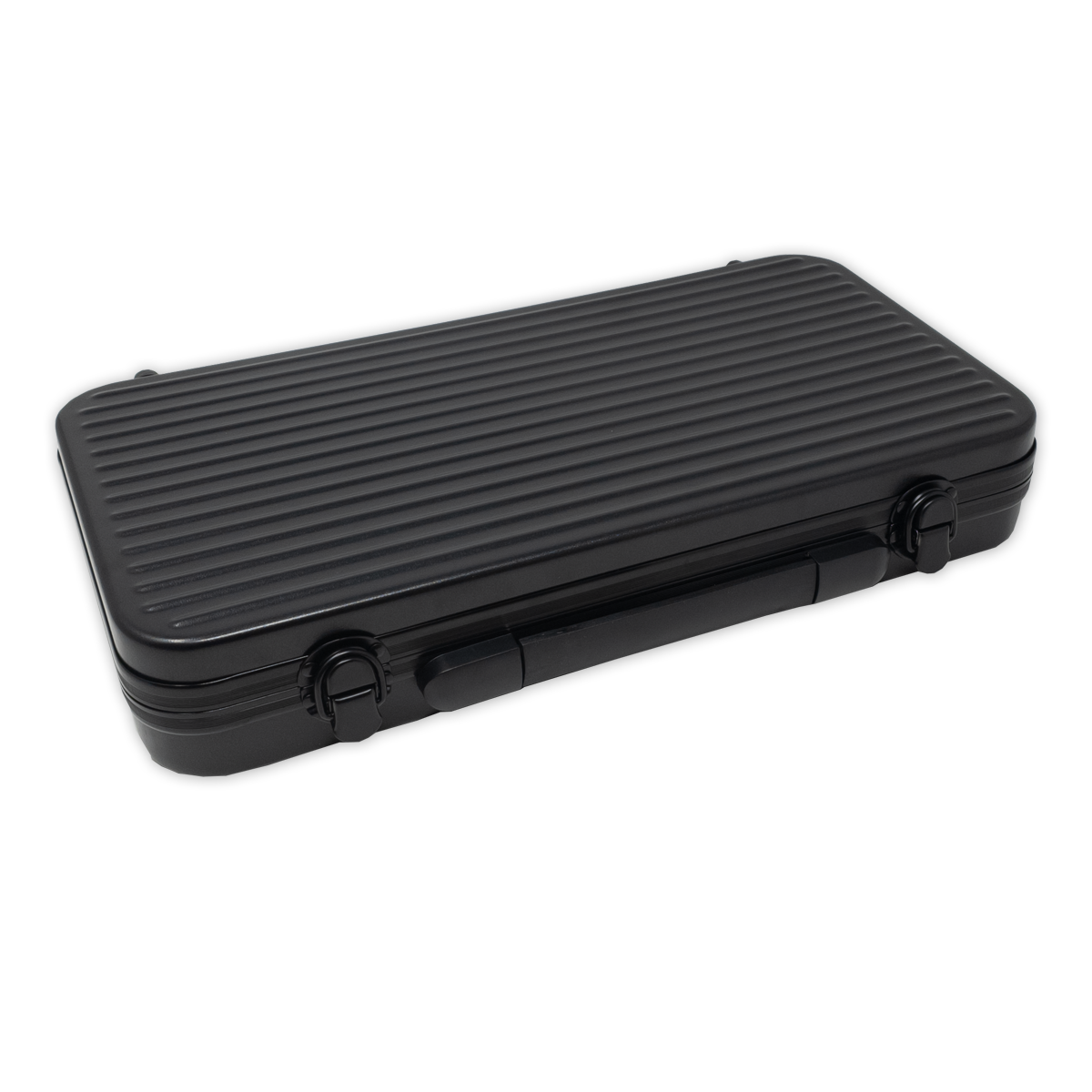 Flat view of ABS Polycarbonate poker chips case with room for 300 chips