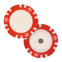 Magnetic Triple Crown Poker Chips for Golf Ball Markers – UV & Insert Ready - Red