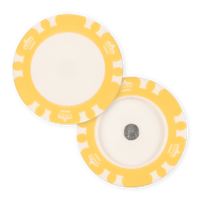 Magnetic Triple Crown Poker Chips for Golf Ball Markers – UV & Insert Ready - Yellow