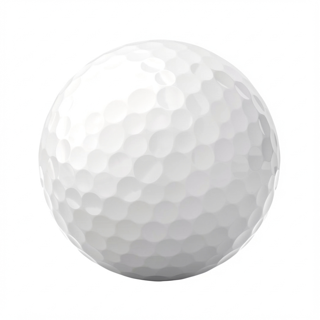 Blank white golf ball suitable for UV printing