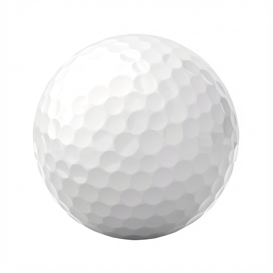 Blank white golf ball suitable for UV printing
